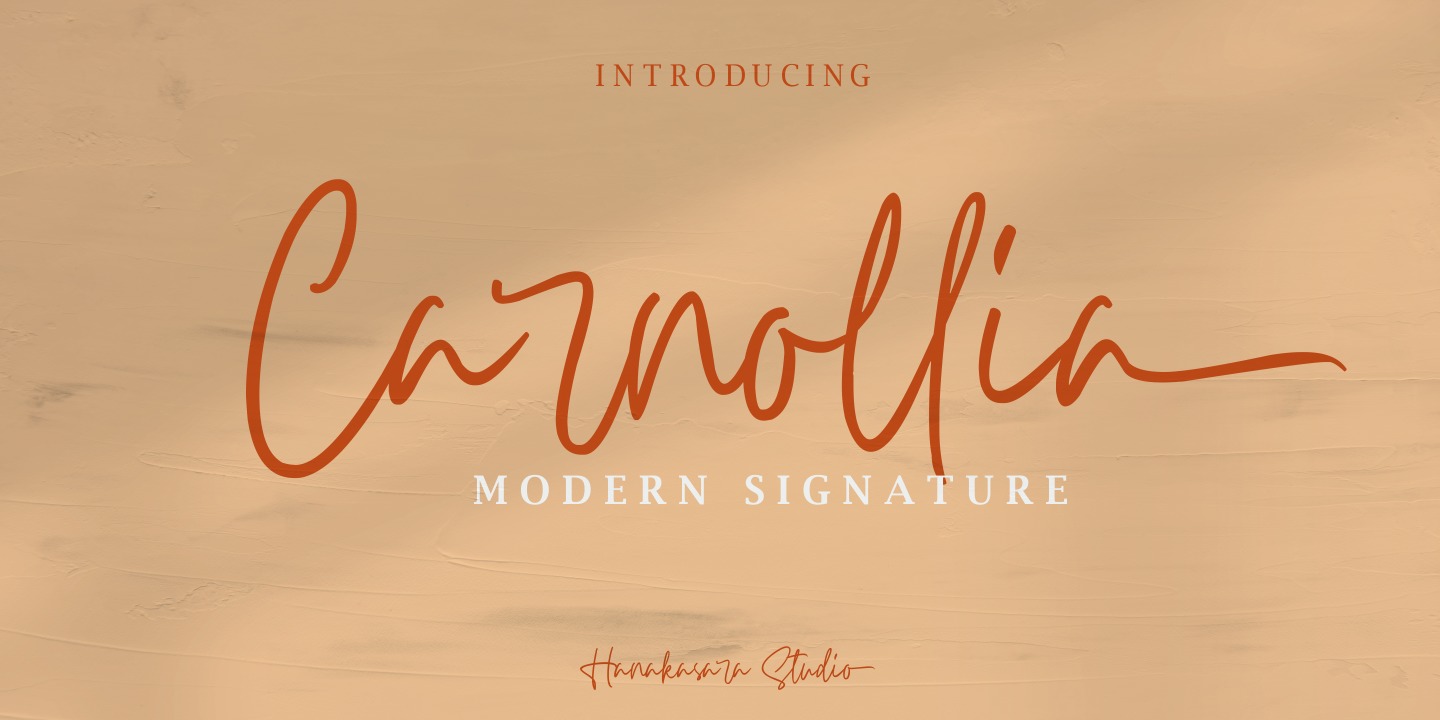 Пример шрифта Carnollia Signature